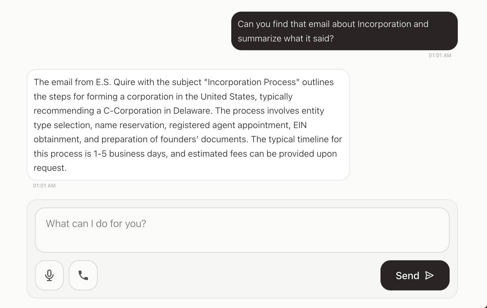 Squire inbox management interface showing AI-powered email processing and intelligent reply generation